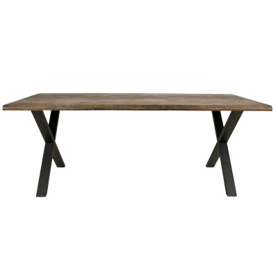 CALVI-Table repas à manger 10  personnes 240cm en chêne massif fumé