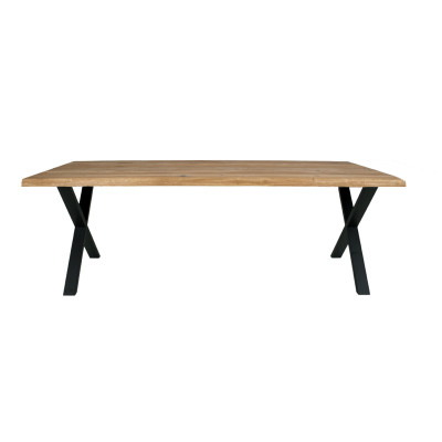 CALVI-Mesa de comedor para 10 personas 240 cm roble macizo
