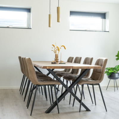 CALVI-Tavolo da pranzo per 10 persone 240 cm rovere massello