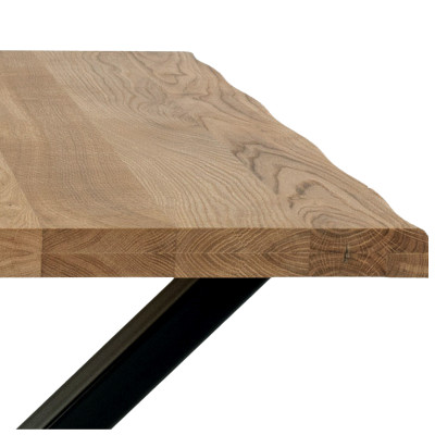 CALVI-Mesa de comedor para 10 personas 240 cm roble macizo