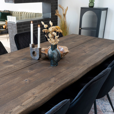 CALVI-Set di prolunghe (2 x 50cm) in rovere fumé per tavolo da 300cm