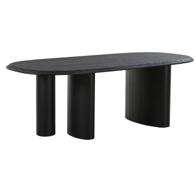 NEVADA-Mesa de comedor para 6/8 personas 210 cm fresno negro