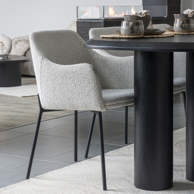 NEVADA-Mesa de comedor para 6/8 personas 210 cm fresno negro