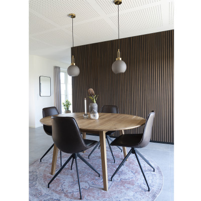 MEGEVE-Tavolo da pranzo con prolunga a farfalla rovere ø118/158 cm