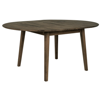 MEGEVE-Tavolo da pranzo prolunga a farfalla rovere fumé ø118/158 cm