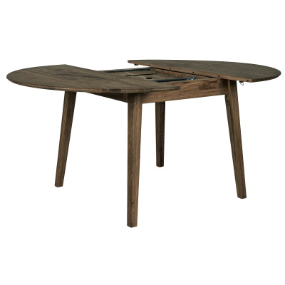 MEGEVE-Tavolo da pranzo prolunga a farfalla rovere fumé ø118/158 cm