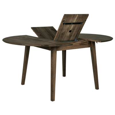 MEGEVE-Tavolo da pranzo prolunga a farfalla rovere fumé ø118/158 cm