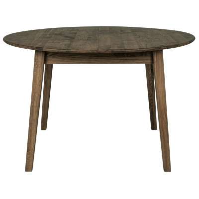 MEGEVE-Table à manger avec allonge papillon chêne fumé ø118/158 cm