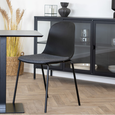 VICK-Stuhl aus Stoff ABS und schwarzem Stahl (x2)