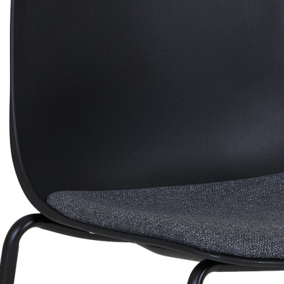 VICK-Chaise en tissu, ABS et acier noir (x2)