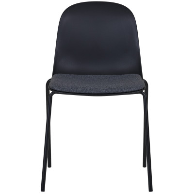 VICK-Chaise en tissu, ABS et acier noir (x2)