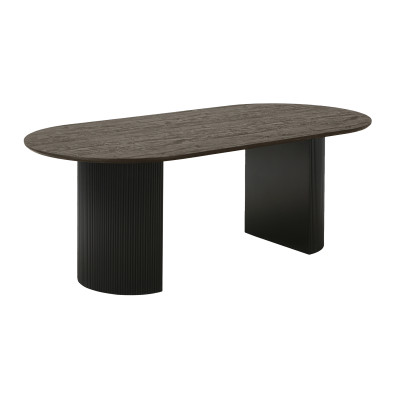 MIDO-Mesa de comedor para 6/8 personas 210 cm marrón oscuro