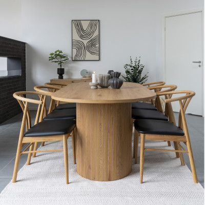 MIDO-Mesa de comedor para 6/8 personas 210 cm natural