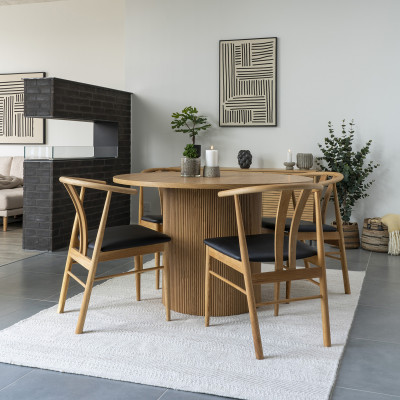 MIDO-Tavolo da pranzo rotondo per 4 persone ø120 cm naturale