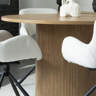 MIDO- Table à manger ronde 4 personnes  ø120 cm naturelle