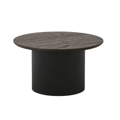 MIDO-Mesa de centro ø80 cm marrón oscuro