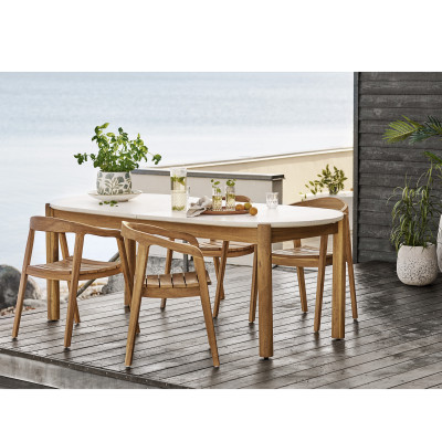 MORS-Fauteuil de table en teck recyclé (x2)