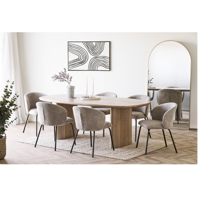 NEVADA- Table à manger 6/8 personnes 210 cm frêne naturel