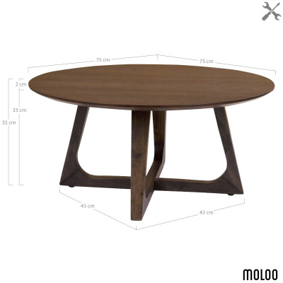 NIELSEN-Table basse noyer ø75 cm