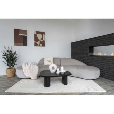 PALI-Couchtisch aus schwarzer Esche 78 x 96 cm