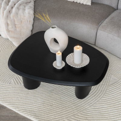 PALI-Table basse frêne noir 78x96 cm