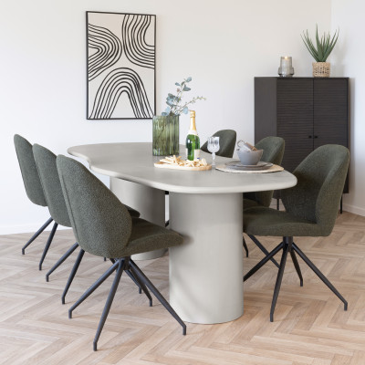 PAROS-Mesa de comedor 10/12 personas 240 cm en hormigón revestido