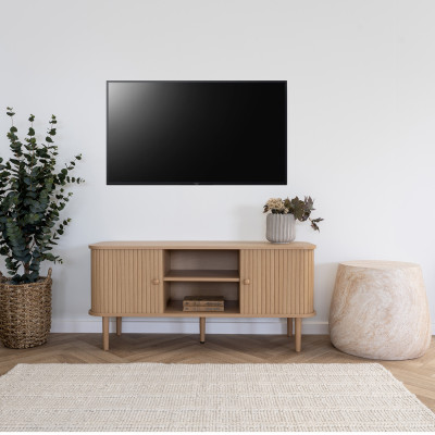 PERLE-Mobile porta TV con finitura in legno naturale 113 cm