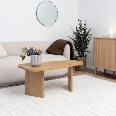 RETZ-Table basse décor bois  50x100 cm