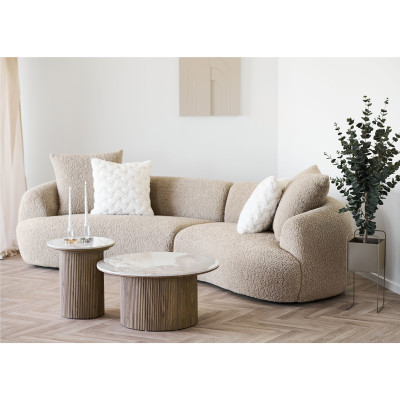 RHOD-Table basse en céramique et décor bois ø80 cm