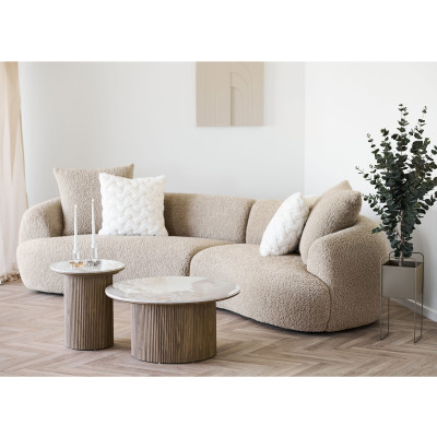 RHOD-Mesa auxiliar de cerámica con efecto madera ø45 cm