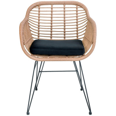 RIO-Esszimmerstuhl aus Naturrattan und Metall (x2)