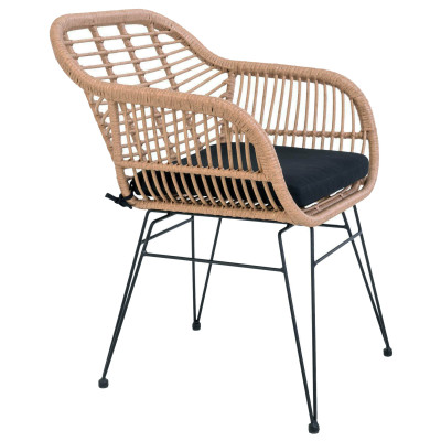 RIO-Esszimmerstuhl aus Naturrattan und Metall (x2)