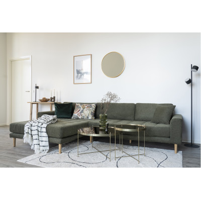 ROMA-Couchtisch aus messingfarbenem Stahl und Glas ø70 cm