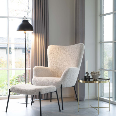 ROMA-Tavolino in acciaio color ottone e vetro ø48cm