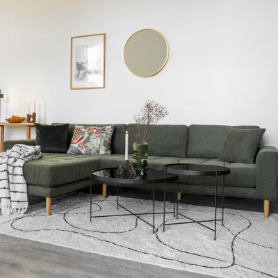 ROMA-Mesa de centro en acero negro y cristal ø48 cm