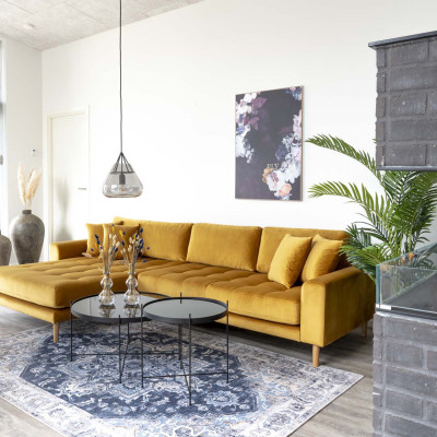 ROMA-Mesa de centro en acero negro y cristal ø48 cm