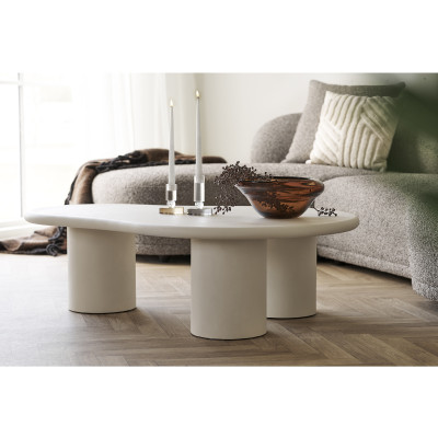 SOOM-Organischer Couchtisch in Betonoptik 80 x 120 cm