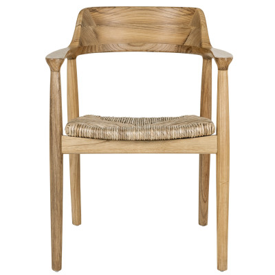 SOL-Silla de comedor de madera maciza y hoja de plátano (x2)