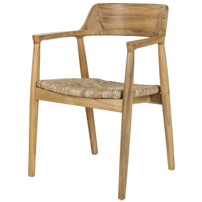 SOL-Silla de comedor de madera maciza y hoja de plátano (x2)