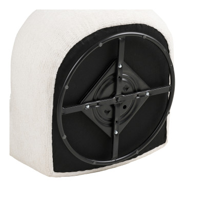 SVIT-Fauteuil lounge pivotant et pouf assorti en tissu écru