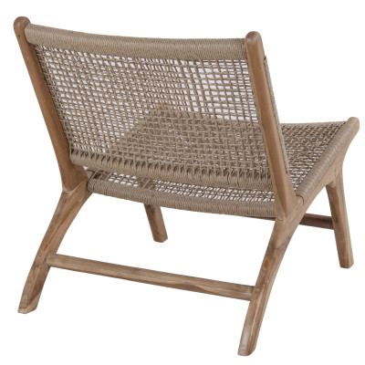 TIKY-Poltrona e poggiapiedi in teak e rattan