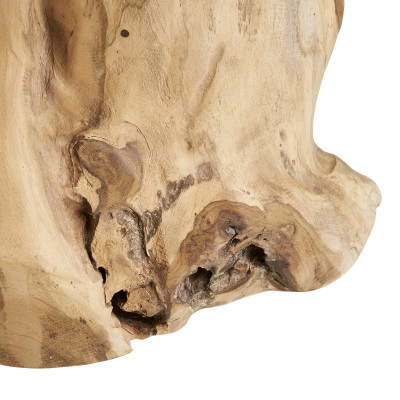 TRON-Mesa auxiliar de teca maciza ø40 cm