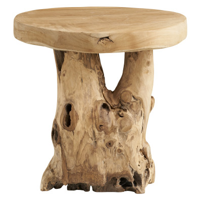 TRON-Tavolino laterale in teak massello ø40 cm