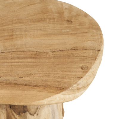 TRON-Tavolino laterale in teak massello ø40 cm