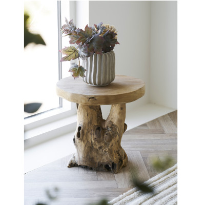 TRON- Table d’appoint en teck massif ø40 cm