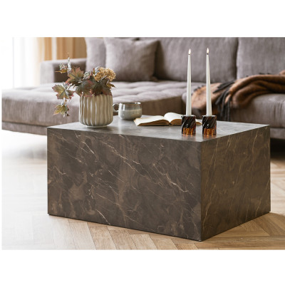 VAST-Table basse décor marbre brun 60x80 cm