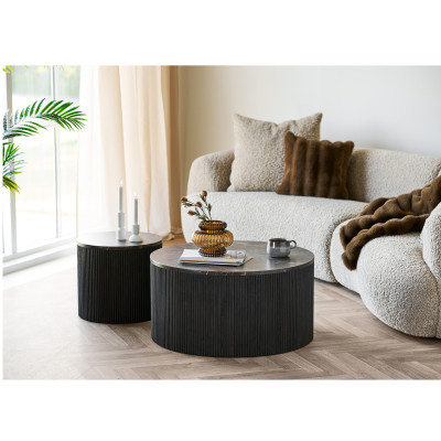 VAST-Table basse décor marbre brun ø80 cm