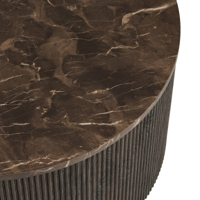VAST-Tavolino con effetto marmo marrone ø80 cm