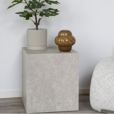VAST-Table basse décor marbre beige 40x40 cm