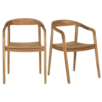 MORS-Fauteuil de table en teck recyclé (x2)